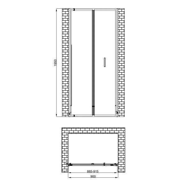 Душевая дверь 195х90 см BERGES LEGOS 062028 хром Душевая дверь 195х90 см BERGES LEGOS 062028 хром