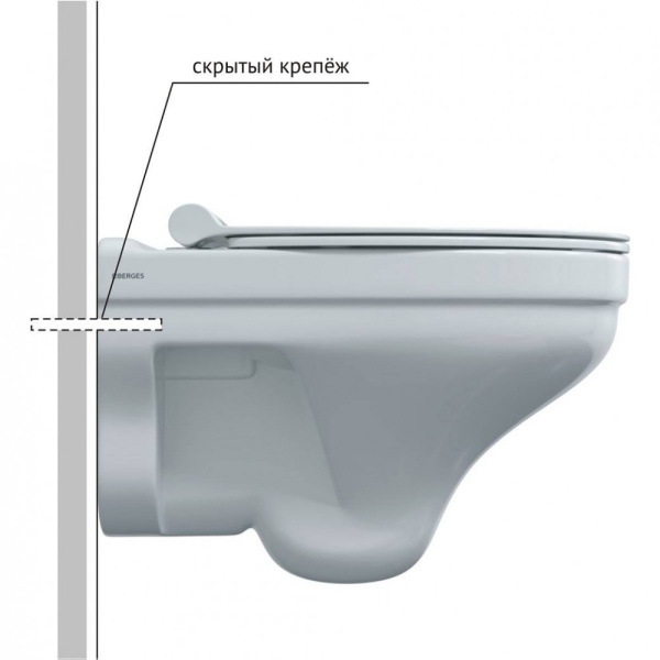 Унитаз подвесной  BERGES ALBIT S Rimless 082147 c быстросъемным сиденьем микролифт Top Slim SO Унитаз подвесной  BERGES ALBIT S Rimless 082147 c быстросъемным сиденьем микролифт Top Slim SO