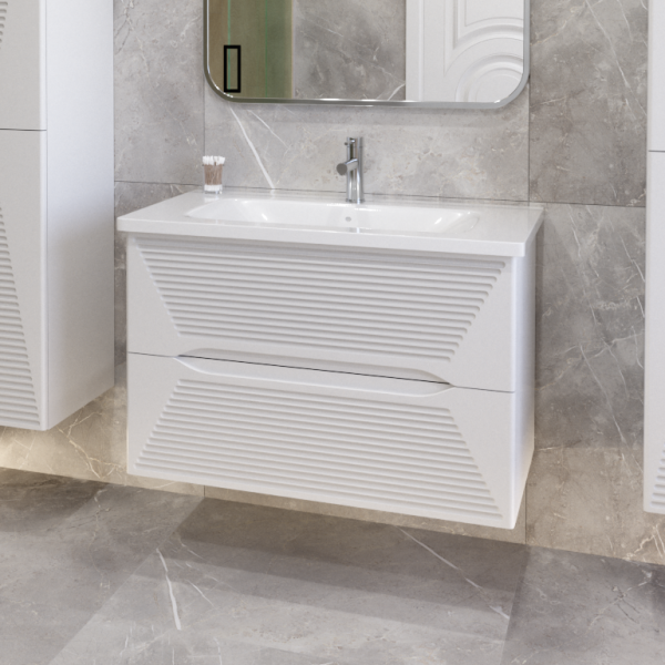Тумба под раковину Caprigo Modo Terza 80 см 35613-SF027 подвесная белая