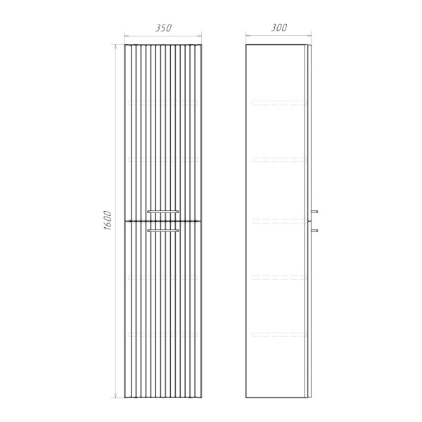 Пенал Comforty Ангара 35x160 см 00-00019359 подвесной белый