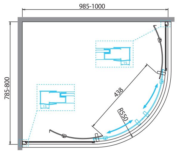 Душевой уголок 80x100 см BelBagno DUE Due-rh-2-100/80-c-cr хром Душевой уголок 80x100 см BelBagno DUE Due-rh-2-100/80-c-cr хром