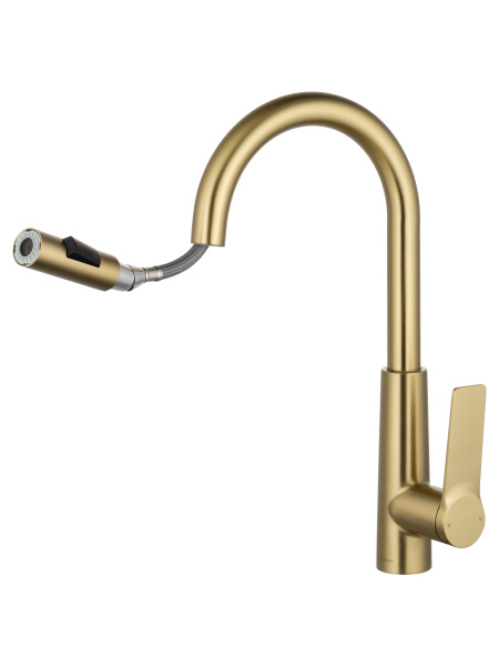 Смеситель для кухонной мойки Wonzon & Woghand WW-A20782-BG золото брашированный