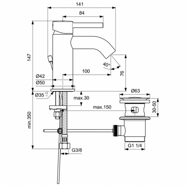 Смеситель для раковины Ideal Standard BC203U4 Смеситель для раковины Ideal Standard BC203U4