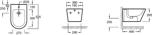 Биде подвесное  Jacob Delafon  EMJ0002-00 Биде подвесное  Jacob Delafon  EMJ0002-00