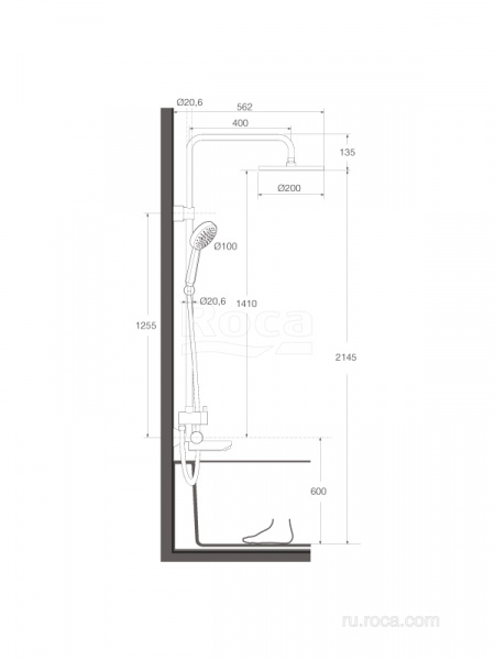 Душевая стойка Roca Victoria-T 5A2718C00 Душевая стойка Roca Victoria-T 5A2718C00