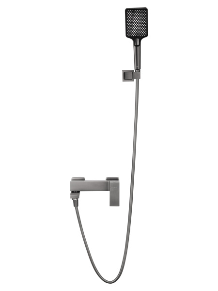 Смеситель для ванны с душем и гарнитуром Wonzon & Woghand Cube WW-88639016-BGM темный графит брашированный