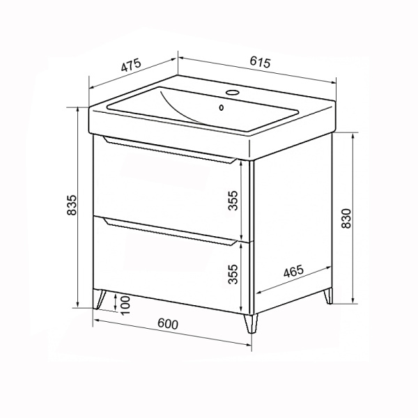 Тумба с раковиной напольная 62 см Azario GRIS CS00081983 Тумба с раковиной напольная 62 см Azario GRIS CS00081983