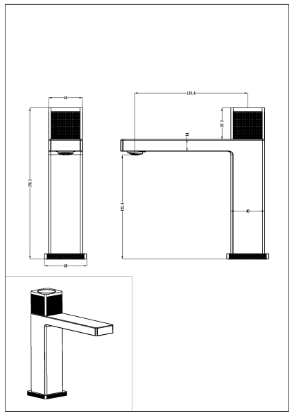 Смеситель для раковины Boheme Quad 159-MG золото матовое