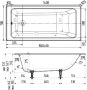 Ванна чугунная Wotte Line 1500x700 Ванна чугунная Wotte Line 1500x700