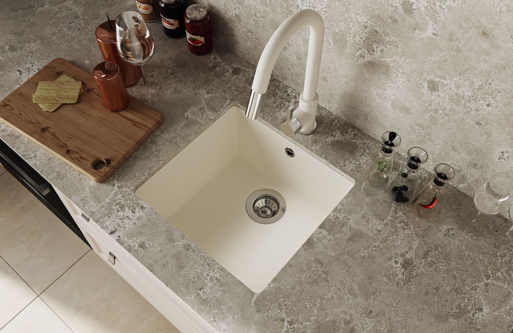 Кухонная мойка подстольная 44x42 Florentina 22.315.C0400.305 Грей