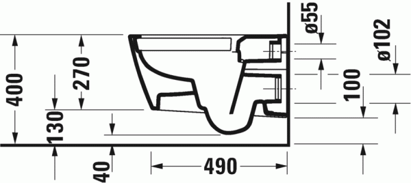 Унитаз подвесной безободковый DURAVIT VIU 2511090000 Унитаз подвесной безободковый DURAVIT VIU 2511090000