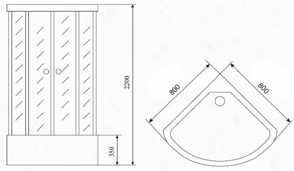 Душевая кабина 80x80 TIMO T-1180 Душевая кабина 80x80 TIMO T-1180
