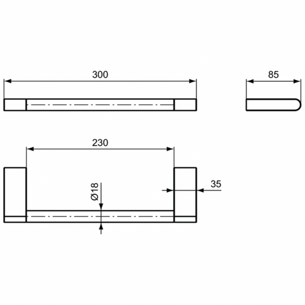 Полотенцедержатель 350 мм Ideal Standard CONNECT N1385AA Полотенцедержатель 350 мм Ideal Standard CONNECT N1385AA