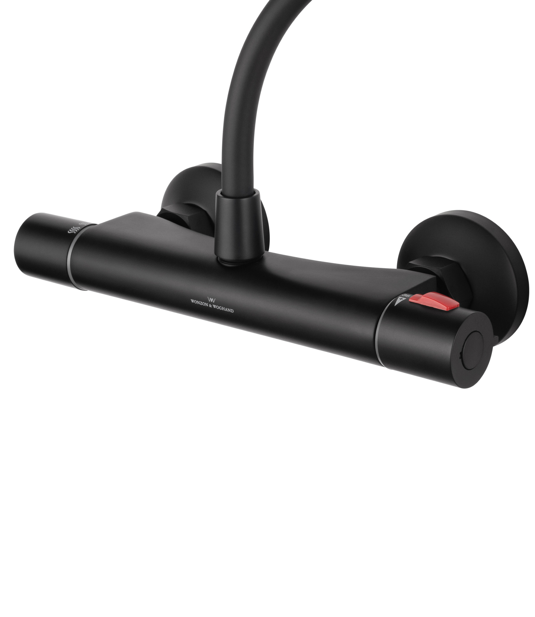 Смеситель для душа с термостатом и гарнитуром Wonzon & Woghand Inn 5 WW-B1005-A-MB черный матовый