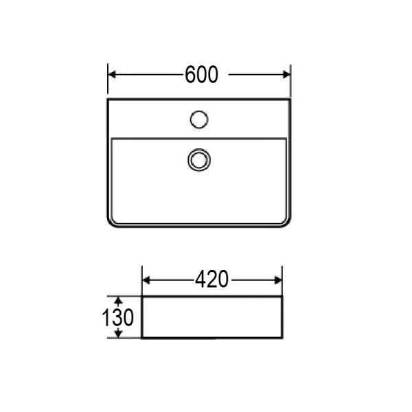 Раковина Azario накладная 600x420x130 белый AZ-2173 SP Раковина Azario накладная 600x420x130 белый AZ-2173 SP