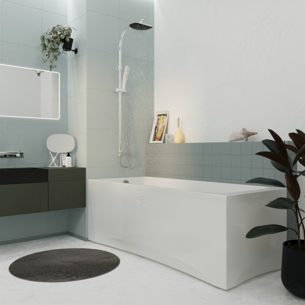 Ванна акриловая Radomir Агата 150x70 2-01-0-0-1-224Р белая пристенная с каркасом