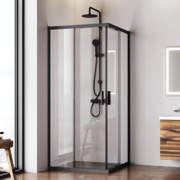 Душевой уголок AM.PM Gem 90x195x90 W90G-403-9090BT профиль черный