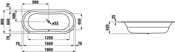 Стальная ванна 180x80 Laufen Thallium 2.2508.0.000.040.1 Стальная ванна 180x80 Laufen Thallium 2.2508.0.000.040.1