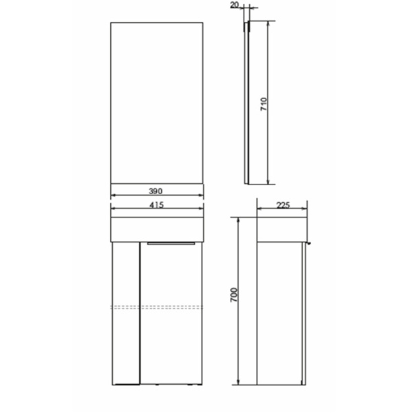 Тумба с раковиной Comforty Асти 40 см 00-00012835 подвесная белая