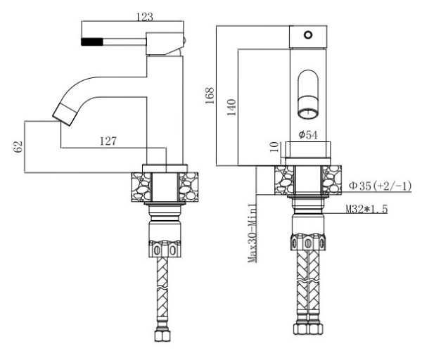 Смеситель для раковины Voda Vessel VSL26B черный