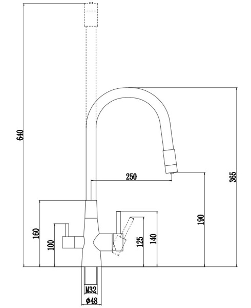 Смеситель для кухни Esko Kitchen CL03GBG бежевый с золотом