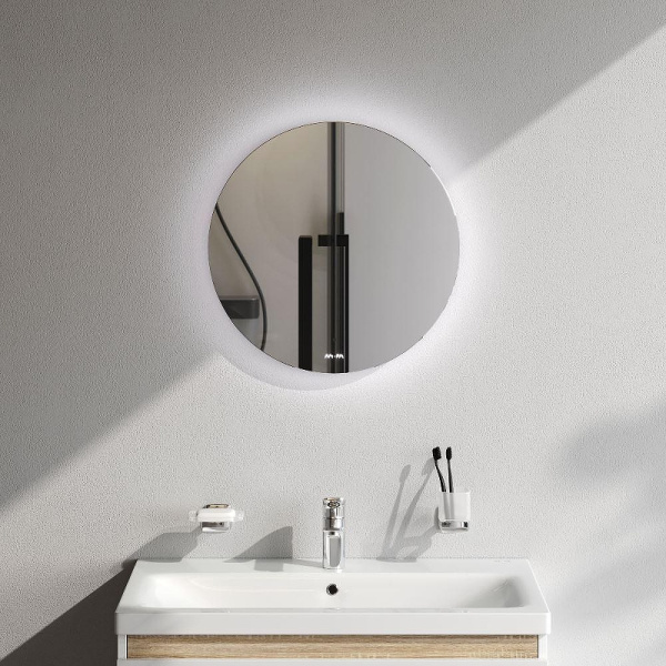 Зеркало Am.Pm X-Joy 50 см M85MOX40501S с подсветкой серый металлик