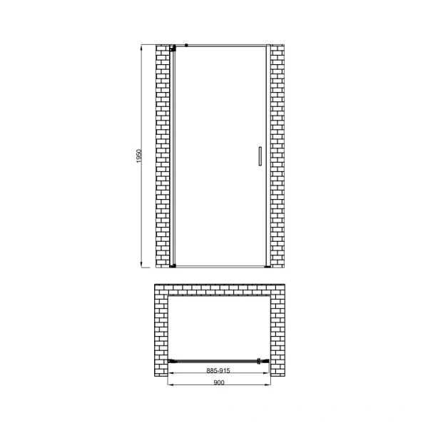 Душевая дверь 195х90 см BERGES LEGOS 062021 хром Душевая дверь 195х90 см BERGES LEGOS 062021 хром