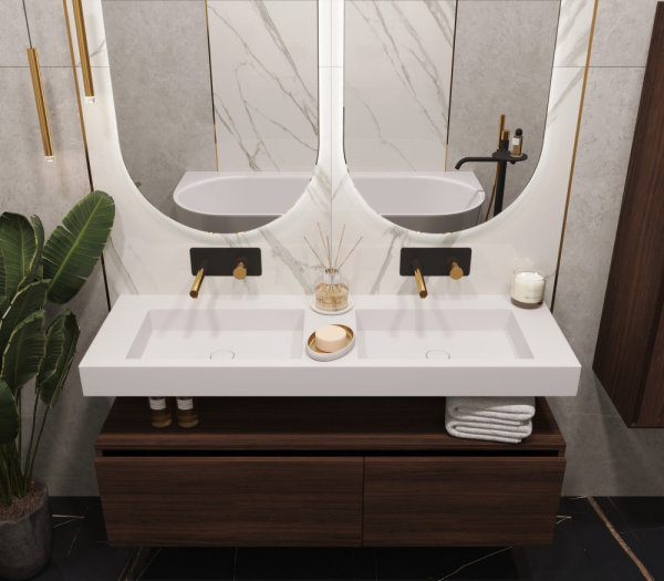 Раковина-столешница моноблок 120х45х10 Armadi Art FLAT ST 888-120 Раковина-столешница моноблок 120х45х10 Armadi Art FLAT ST 888-120