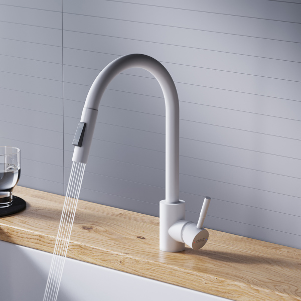 Смеситель для кухонной мойки Dorff Logic D3007533 белый матовый