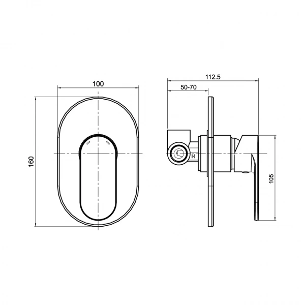 Смеситель для душа скрытого мантажа Koller Pool ROUND ARC RA10450 Смеситель для душа скрытого мантажа Koller Pool ROUND ARC RA10450