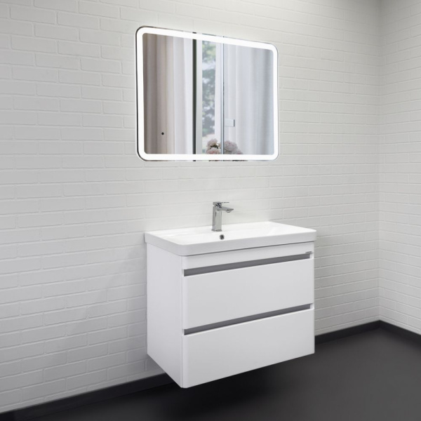 Тумба с раковиной Comforty Валдай 80 см 00-00019071 подвесная белая