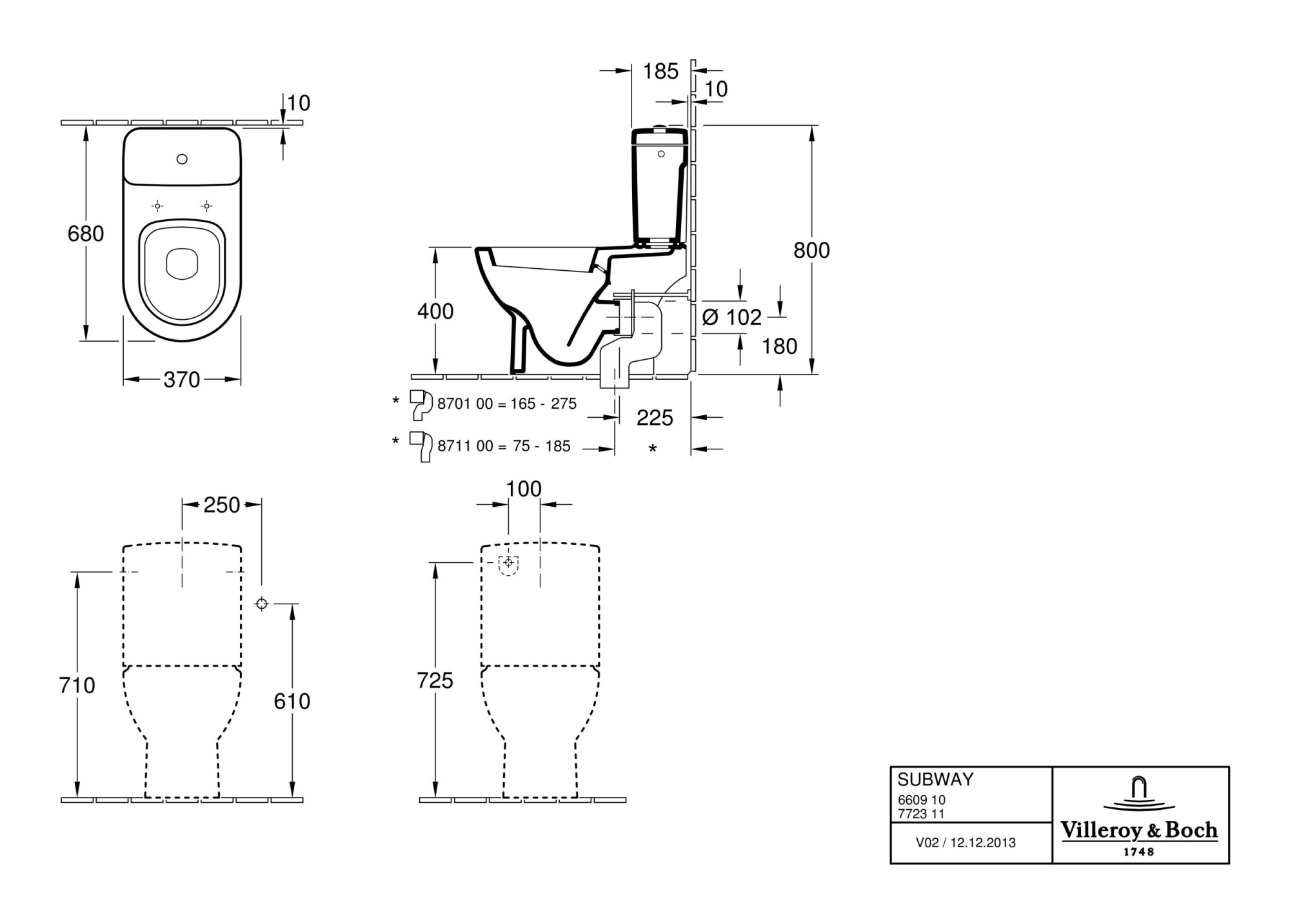 Бачок для унитаза Villeroy & Boch Subway 772311R2