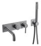 Смеситель встраеваемый с ручным душем и изливом  Boheme UNO 464-3-SGM Gun metal Смеситель встраеваемый с ручным душем и изливом  Boheme UNO 464-3-SGM Gun metal