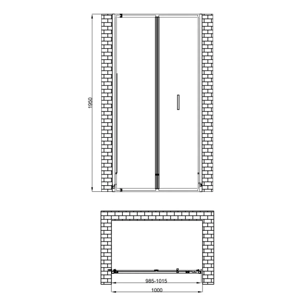 Душевая дверь 195х100 см BERGES LEGOS 062029 хром Душевая дверь 195х100 см BERGES LEGOS 062029 хром
