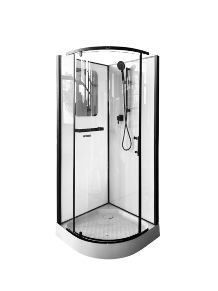 Душевая кабина без крыши 90х90 Cerutti SPA KORRA90B профиль черный стекло прозрачное Душевая кабина без крыши 90х90 Cerutti SPA KORRA90B профиль черный стекло прозрачное