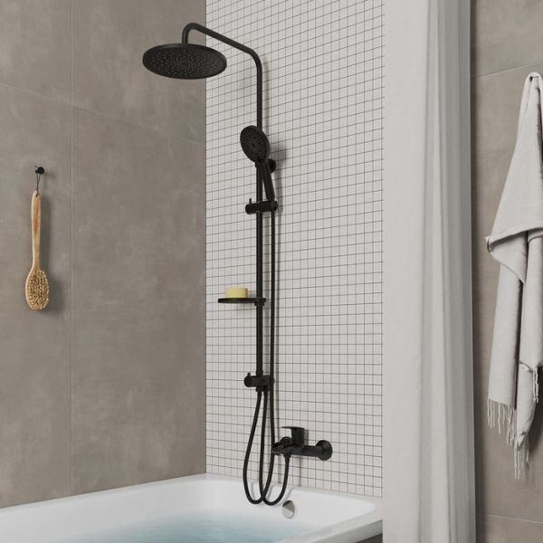 Душевой гарнитур с тропической лейкой Milardo Ideal Spa ILSBL3FM76 черный матовый Душевой гарнитур с тропической лейкой Milardo Ideal Spa ILSBL3FM76 черный матовый