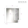 Шкаф зеркальный Onika Марви 60 см 206088 мокко, белый с подсветкой