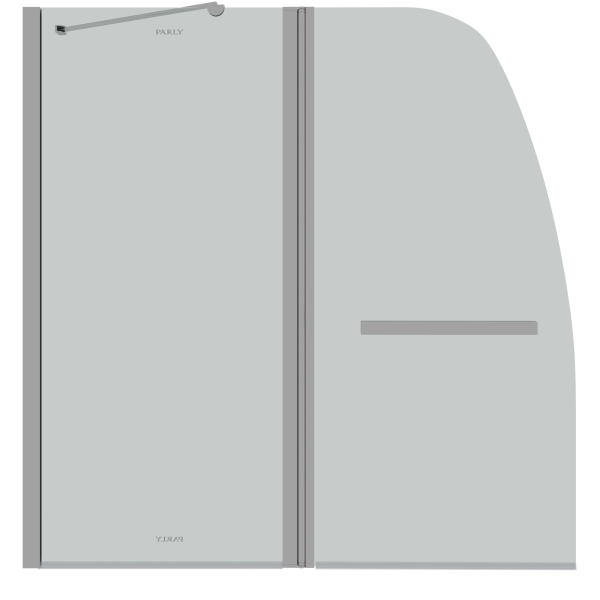 Штора для ванной стеклянная Parly F03 хром