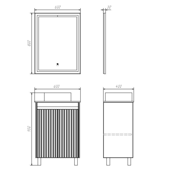 Тумба с раковиной Comforty Двина 60 см 00-00019598 напольная белая