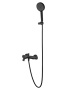 Смеситель для ванны с душем и гарнитуром Wonzon & Woghand Stick WW-88639017-MB черный матовый