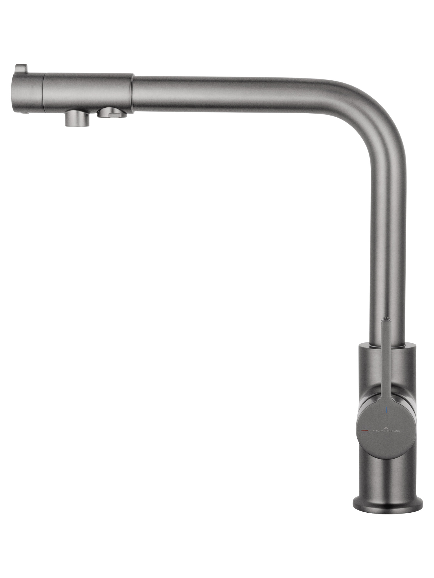 Смеситель для кухонной мойки с подключением фильтра Wonzon & Woghand WW-88458008-BGM темный графит брашированный