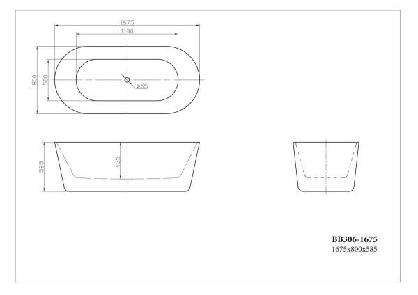 Акриловая ванна отдельностоящая 167,5x80 см BelBagno  BB306-1675 белый Акриловая ванна отдельностоящая 167,5x80 см BelBagno  BB306-1675 белый
