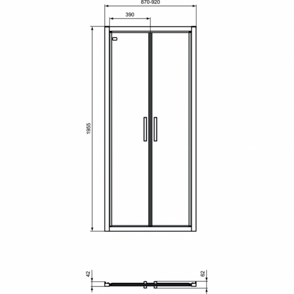 Двустворчатая дверь в нишу 90 см Ideal Standard CONNECT 2 Saloon door K9294V3 Двустворчатая дверь в нишу 90 см Ideal Standard CONNECT 2 Saloon door K9294V3