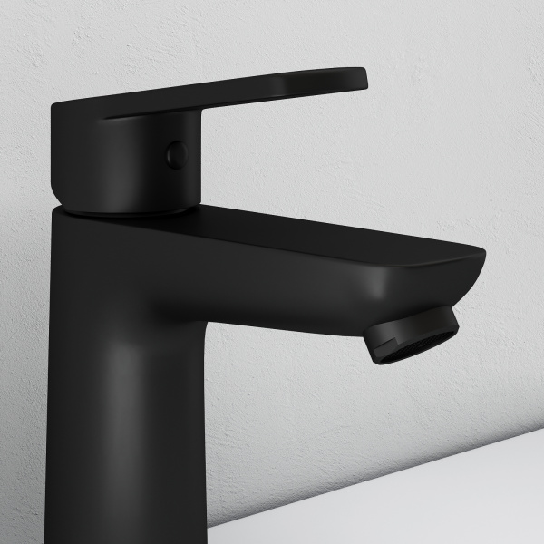 Смеситель для раковины Abelsberg Lineara UNF23508MB вулканический черный матовый