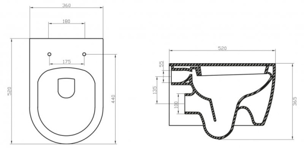 Унитаз BelBagno Marino BB105CHR подвесной безободковый