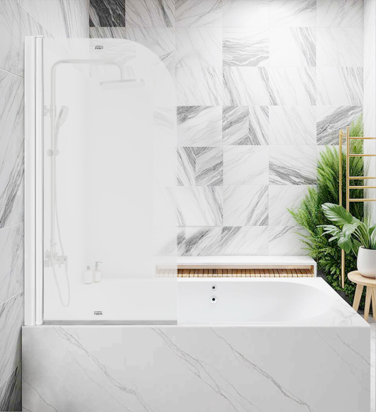 Штора для ванной стеклянная Parly F04F белый