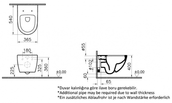Унитаз VitrA Sento 7748B003-0075 подвесной безободковый
