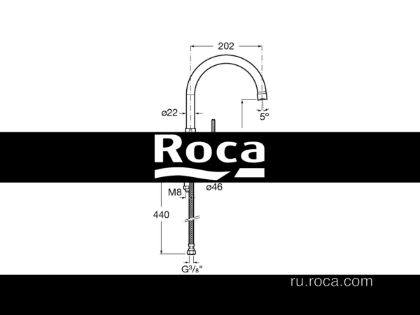 Смеситель Roca Targa для кухни 5A8460C0M Смеситель Roca Targa для кухни 5A8460C0M