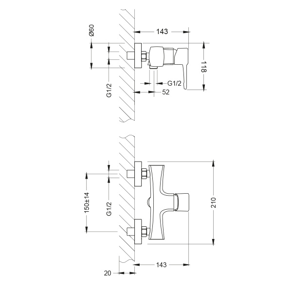 Смеситель для душа Lemark Evitta LM0503C Смеситель для душа Lemark Evitta LM0503C
