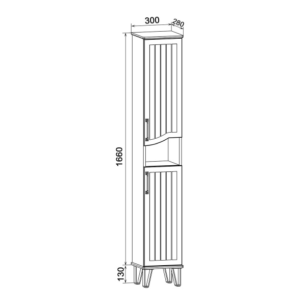 Пенал Runo Марсель 30x180 см 00-00001000 R напольный белый
